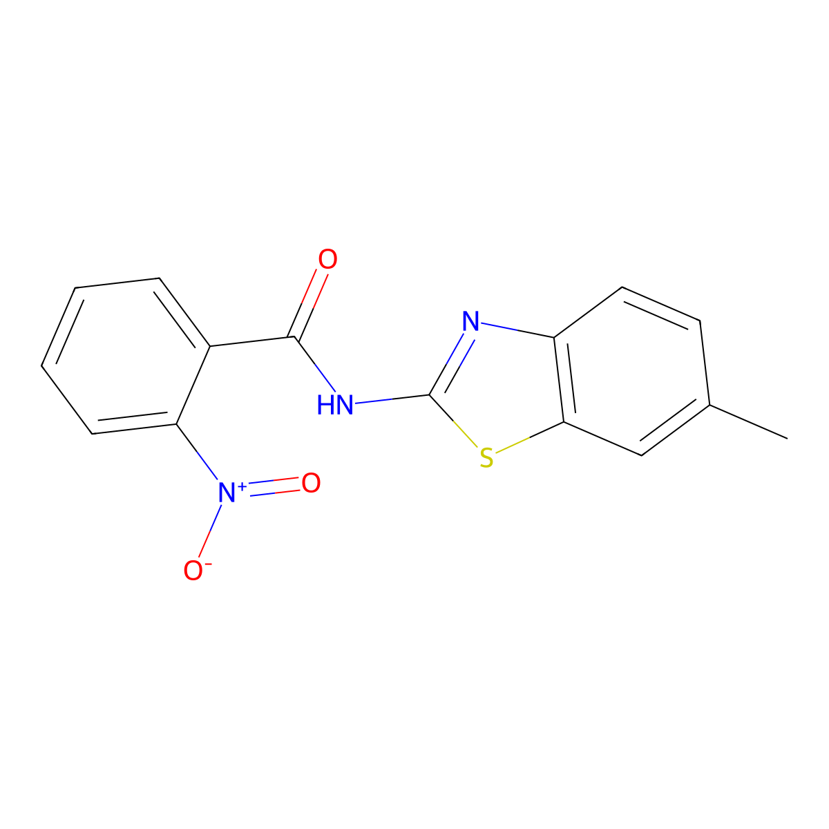N-(6-methyl-1,3-benzothiazol-2-yl)-2-nitrobenzamide molecular structure, CAS 313226-86-7