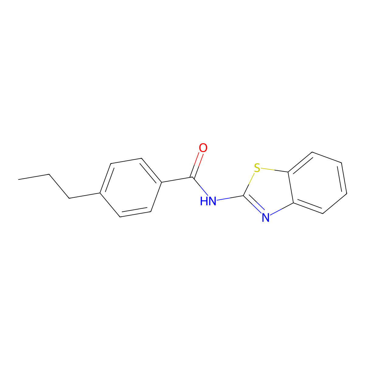 N-(1,3-benzothiazol-2-yl)-4-propylbenzamide molecular structure, CAS 313226-92-5