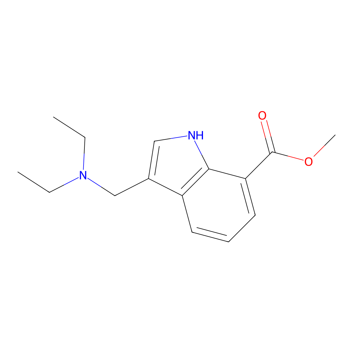 methyl 3-[(diethylamino)methyl]-1H-indole-7-carboxylate molecular structure, CAS 313227-25-7