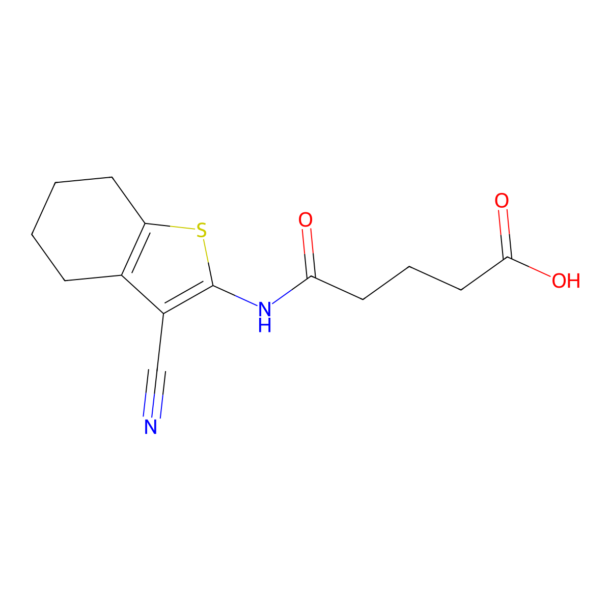 5-[(3-Cyano-4,5,6,7-tetrahydro-1-benzothien-2-yl)amino]-5-oxopentanoic acid molecular structure, CAS 313230-00-1