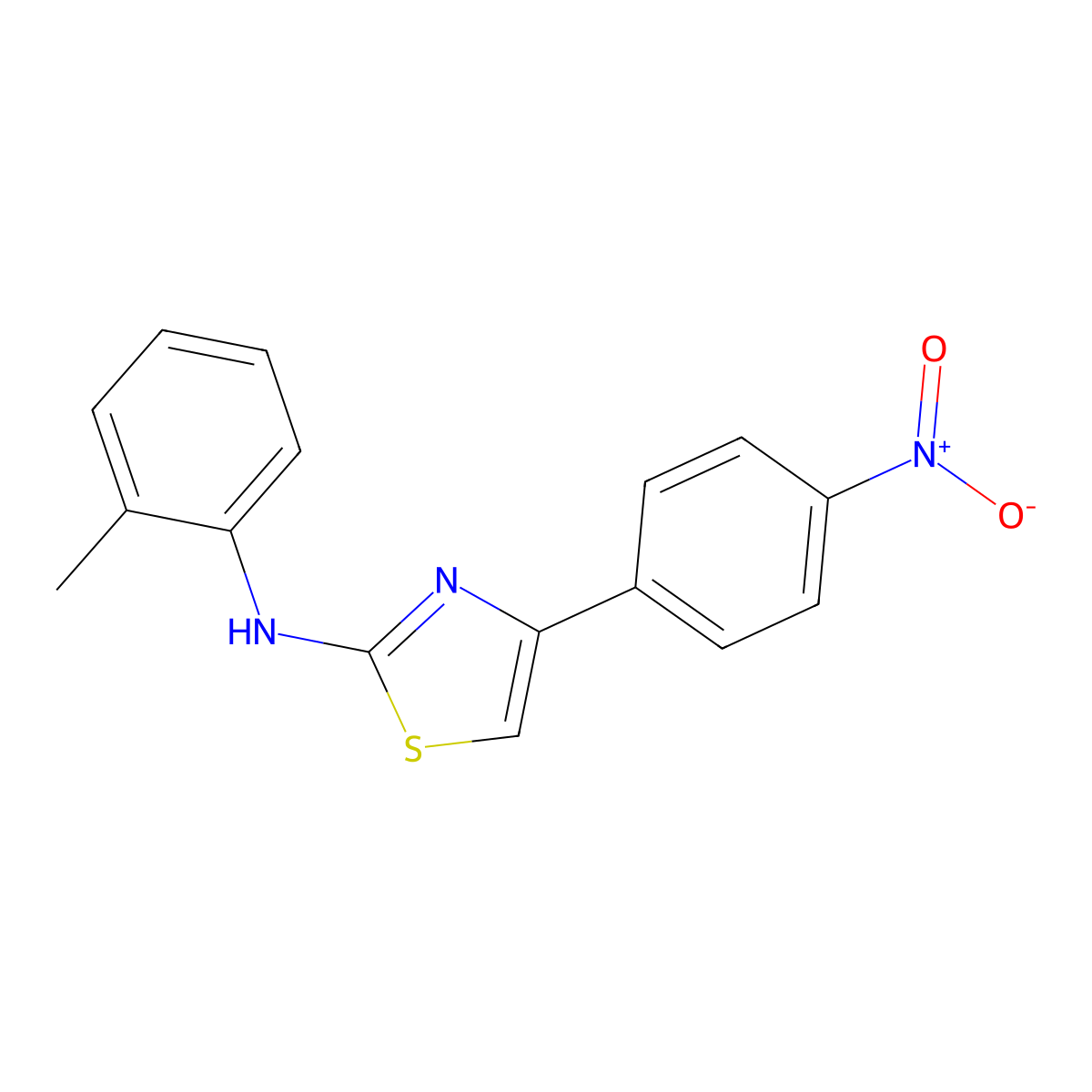 N-(2-methylphenyl)-4-(4-nitrophenyl)-1,3-thiazol-2-amine molecular structure, CAS 313230-01-2