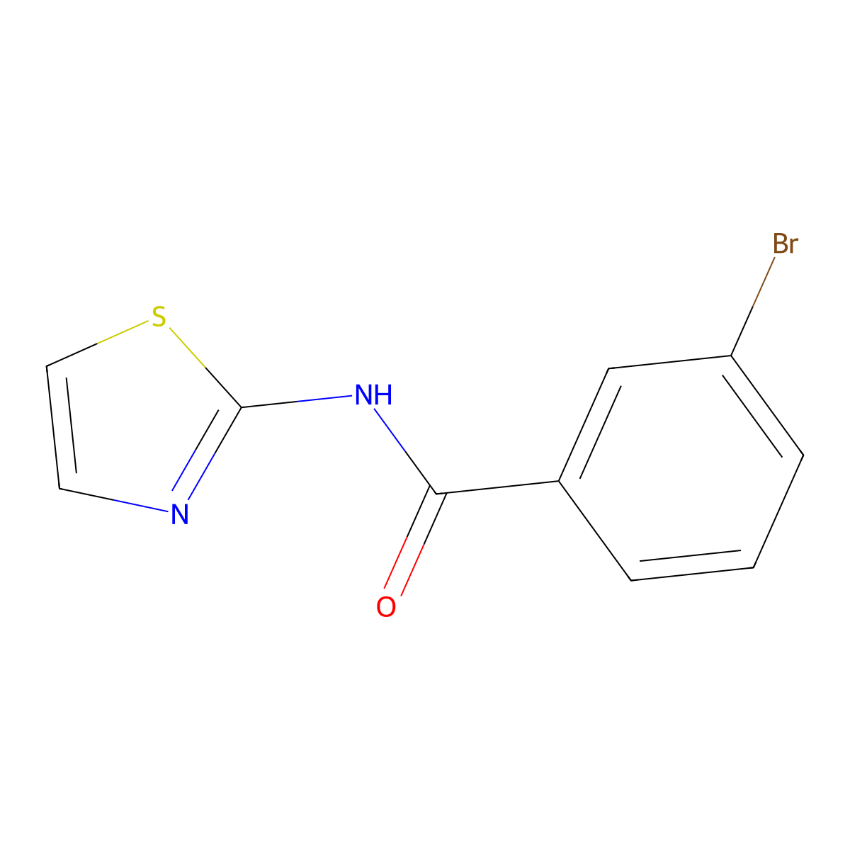 3-Bromo-N-(1,3-thiazol-2-yl)benzamide molecular structure, CAS 313230-04-5
