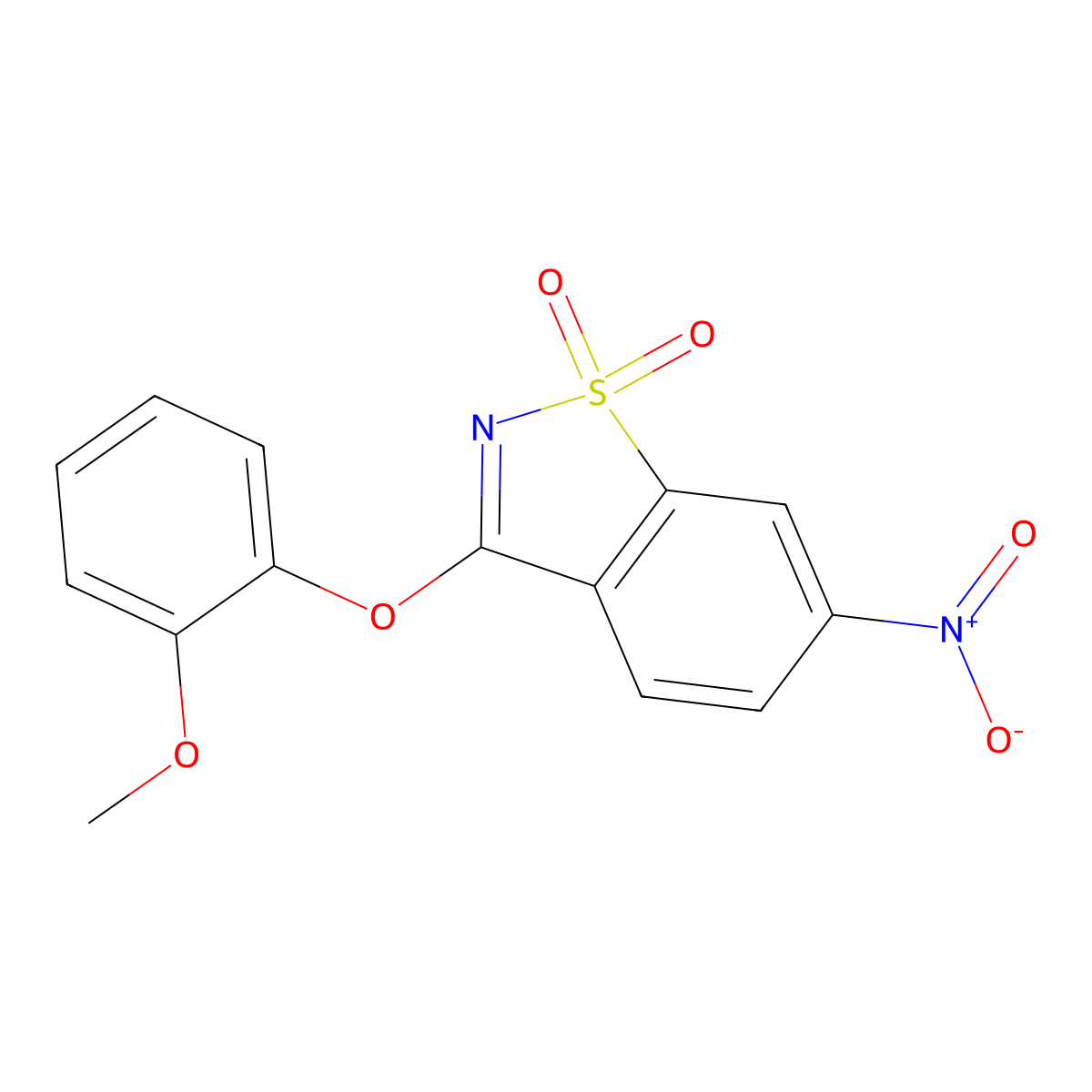 3-(2-Methoxyphenoxy)-6-nitro-1,2-benzothiazole 1,1-dioxide molecular structure, CAS 313230-88-5