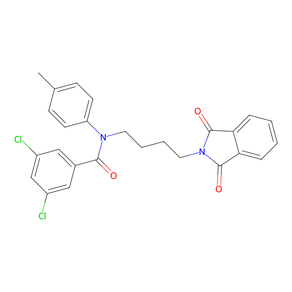 3,5-dichloro-N-[4-(1,3-dioxoisoindol-2-yl)butyl]-N-(4-methylphenyl)benzamide molecular structure, CAS 313231-02-6