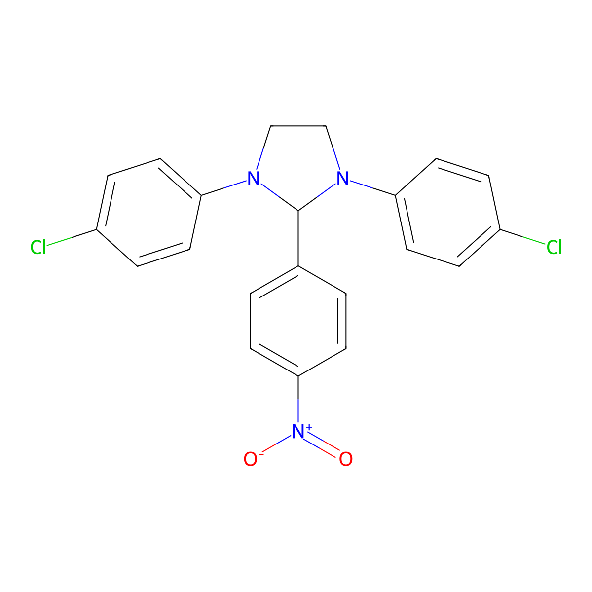 1,3-Bis(4-chlorophenyl)-2-(4-nitrophenyl)imidazolidine molecular structure, CAS 313231-11-7