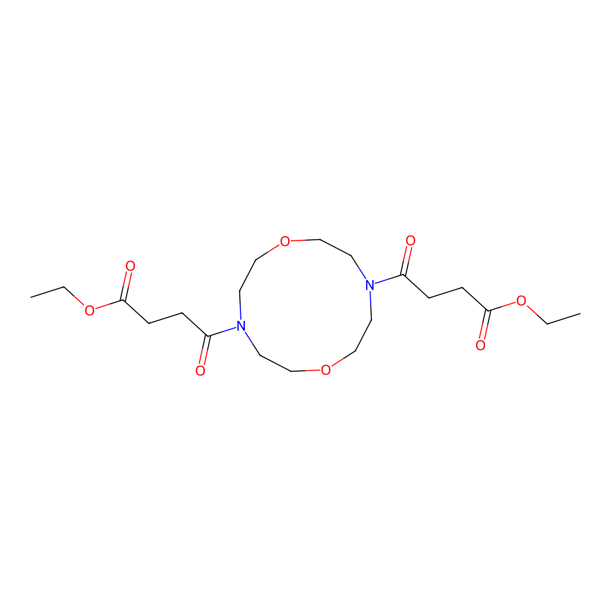 Diethyl 4,4'-(1,7-dioxa-4,10-diazacyclododecane-4,10-diyl)bis(4-oxobutanoate) molecular structure, CAS 313231-36-6