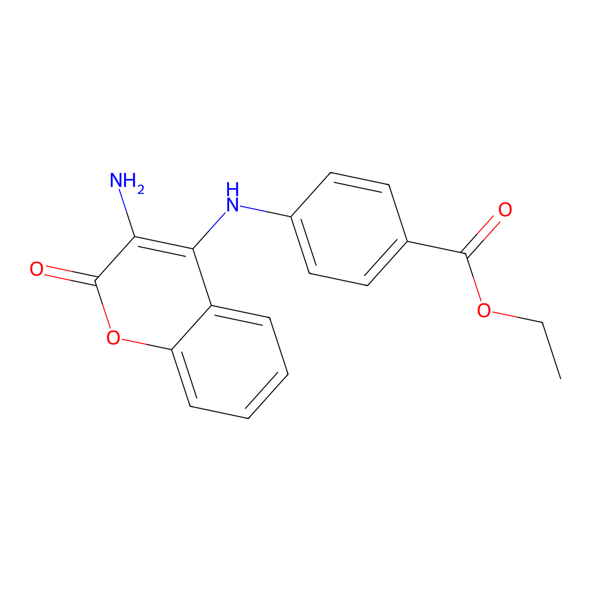 ethyl 4-[(3-amino-2-oxo-2H-chromen-4-yl)amino]benzoate molecular structure, CAS 313231-50-4