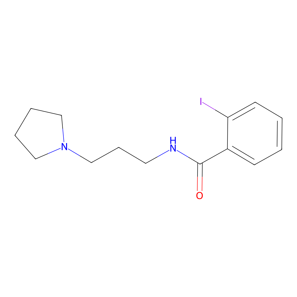 2-Iodo-N-(3-(pyrrolidin-1-yl)propyl)benzamide molecular structure, CAS 313231-58-2