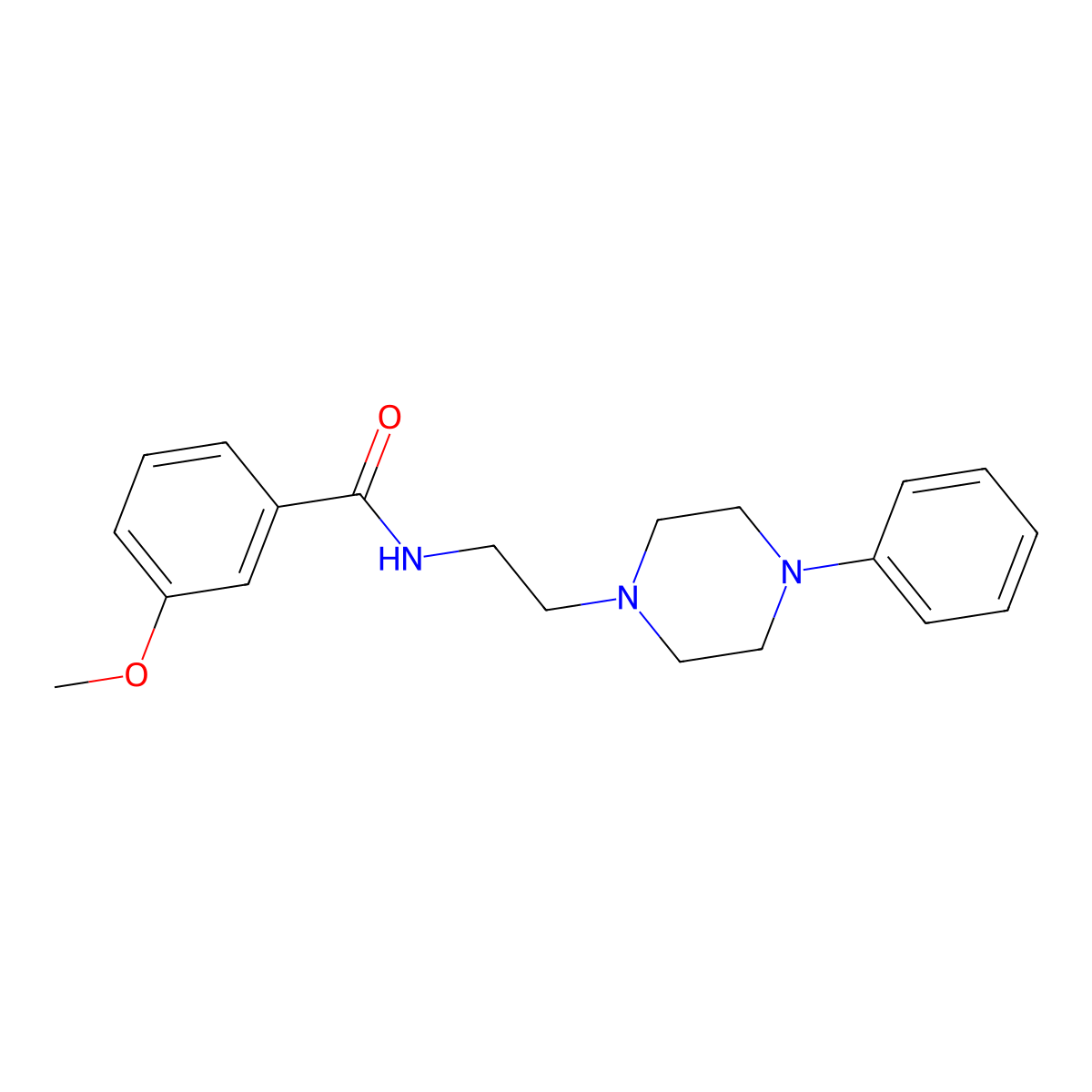 3-methoxy-N-[2-(4-phenylpiperazin-1-yl)ethyl]benzamide molecular structure, CAS 313231-63-9