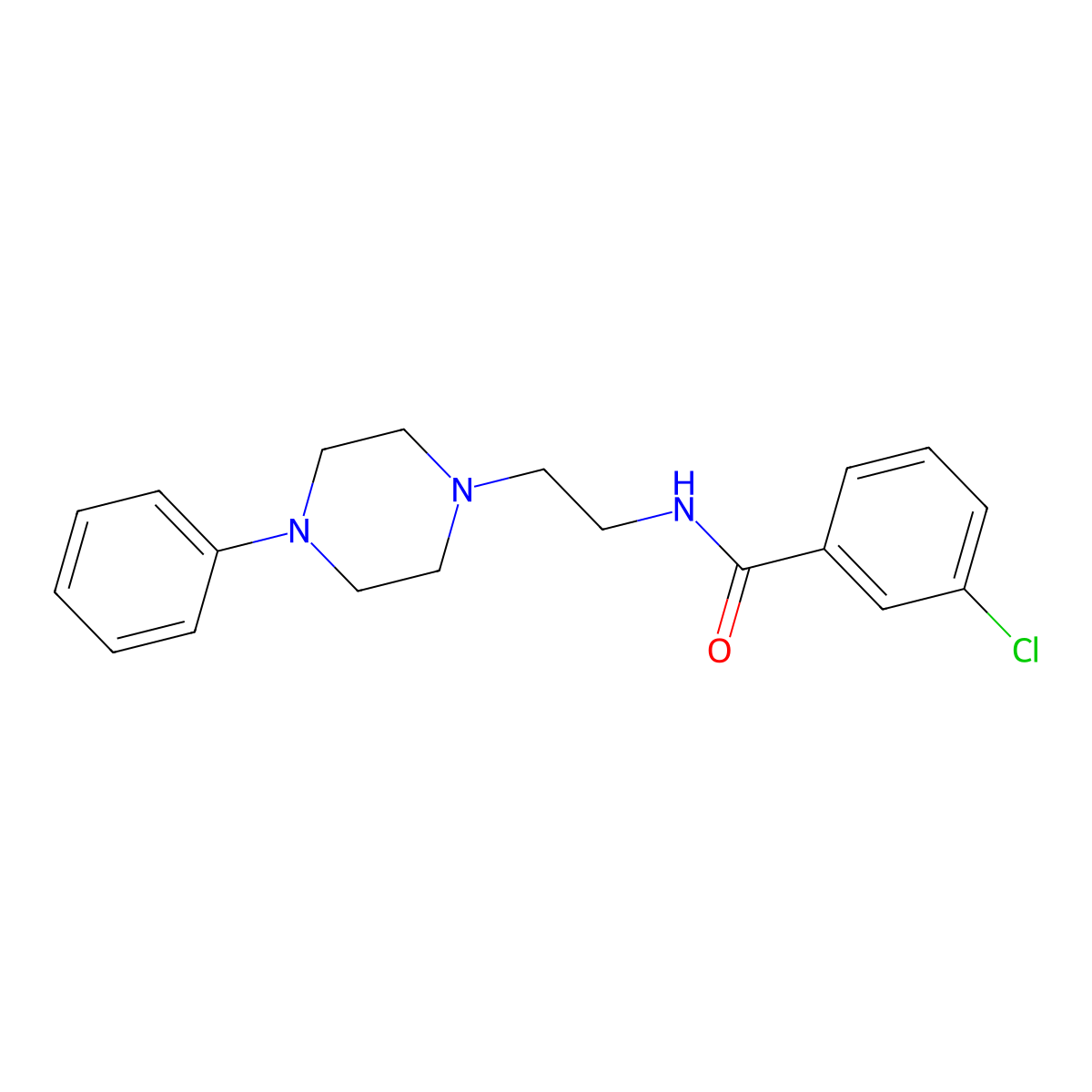 3-chloro-N-[2-(4-phenylpiperazin-1-yl)ethyl]benzamide molecular structure, CAS 313231-70-8