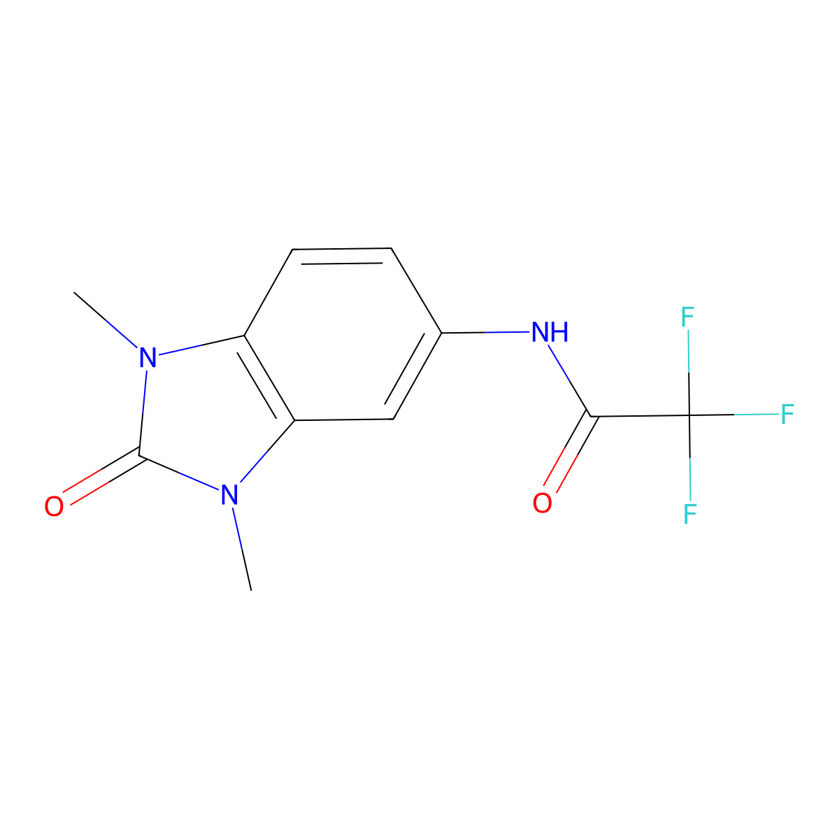 N-(1,3-dimethyl-2-oxo-2,3-dihydro-1H-benzimidazol-5-yl)-2,2,2-trifluoroacetamide molecular structure, CAS 313231-72-0