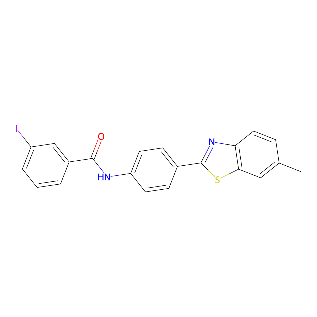 3-iodo-N-[4-(6-methyl-1,3-benzothiazol-2-yl)phenyl]benzamide molecular structure, CAS 313232-68-7