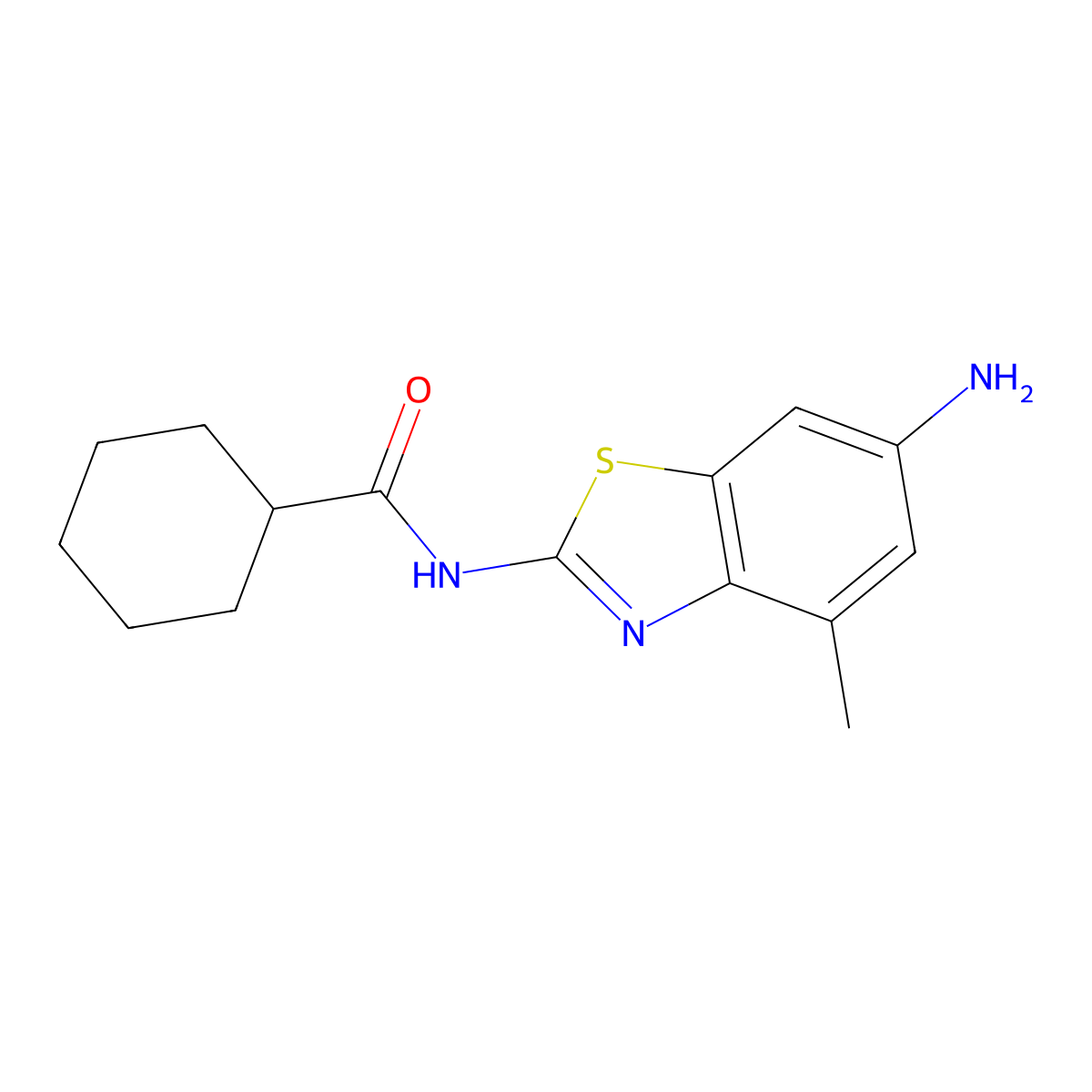 N-(6-Amino-4-methylbenzo[d]thiazol-2-yl)cyclohexanecarboxamide molecular structure, CAS 313233-12-4