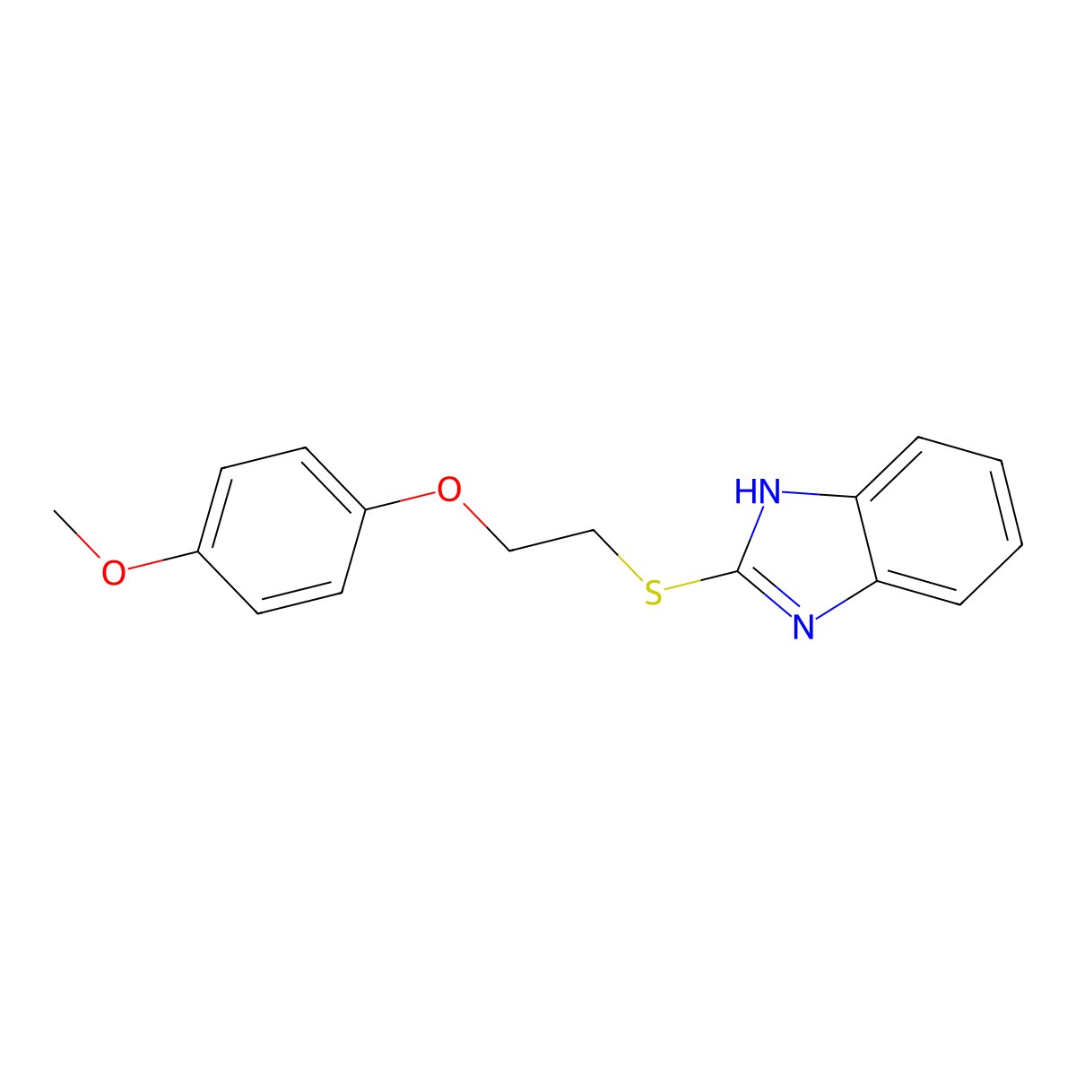 2-[2-(4-methoxyphenoxy)ethylsulfanyl]-1H-benzimidazole molecular structure, CAS 313233-15-7
