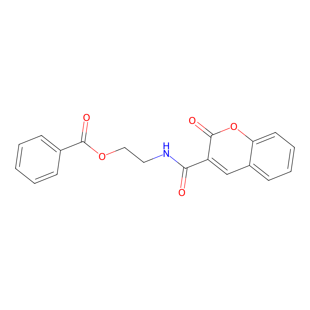 2-(2-oxo-2H-chromene-3-carboxamido)ethyl benzoate molecular structure, CAS 313233-33-9