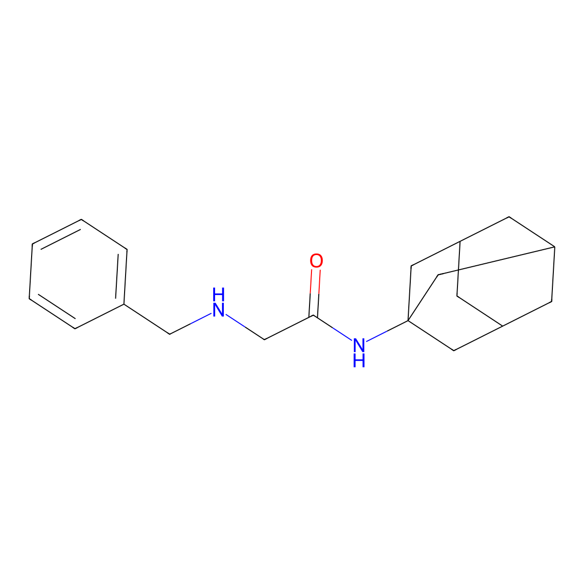 N-(1-adamantyl)-2-(benzylamino)acetamide molecular structure, CAS 313233-48-6
