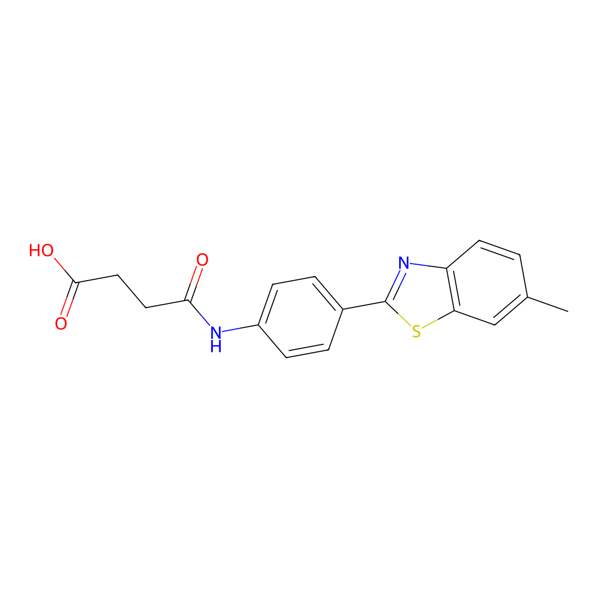 N-[4-(6-Methyl-benzothiazol-2-yl)-phenyl]-succinamic acid molecular structure, CAS 313233-60-2