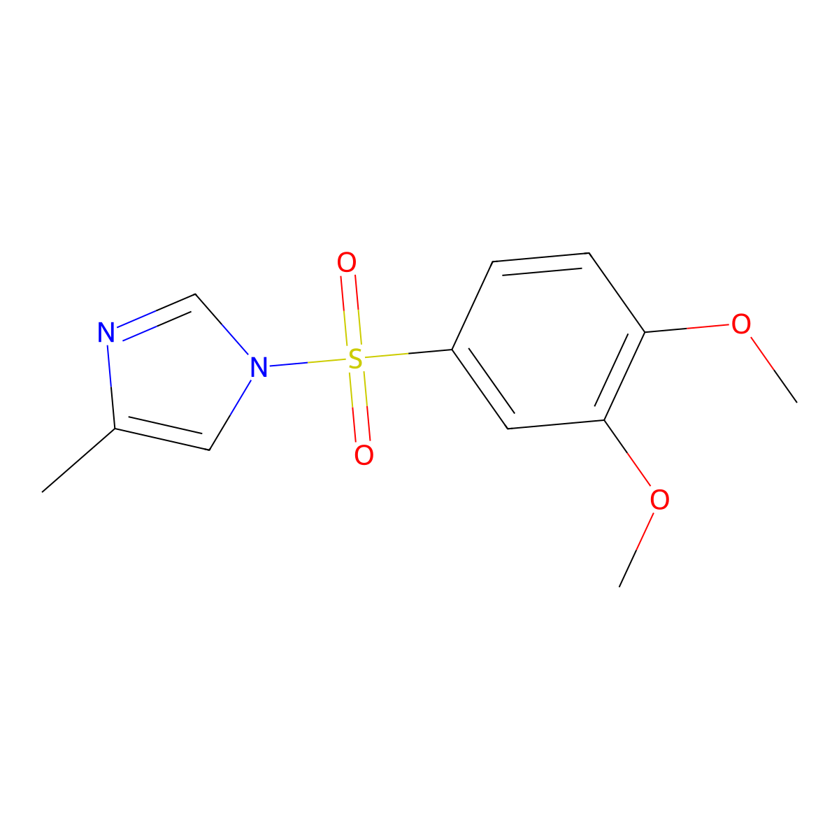 1-(3,4-Dimethoxyphenyl)sulfonyl-4-methylimidazole molecular structure, CAS 313233-70-4