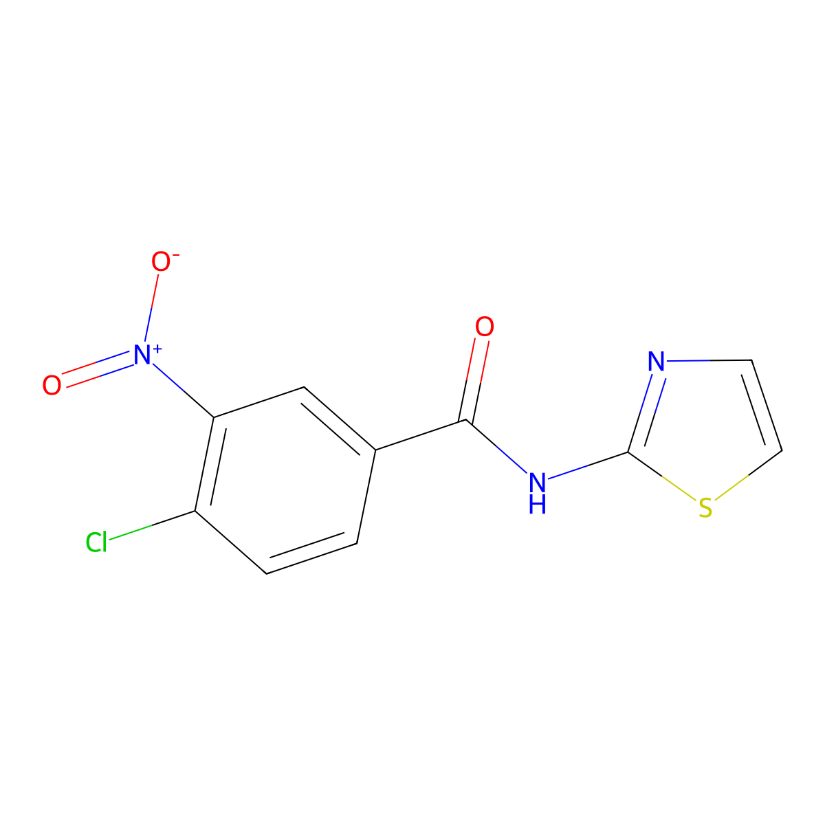 4-chloro-3-nitro-N-(1,3-thiazol-2-yl)benzamide molecular structure, CAS 313233-82-8