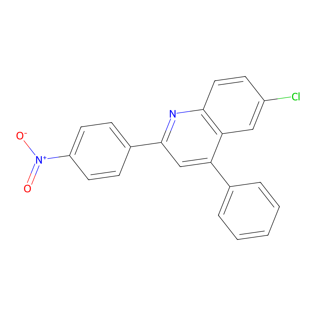 6-Chloro-2-(4-nitrophenyl)-4-phenylquinoline molecular structure, CAS 313233-84-0