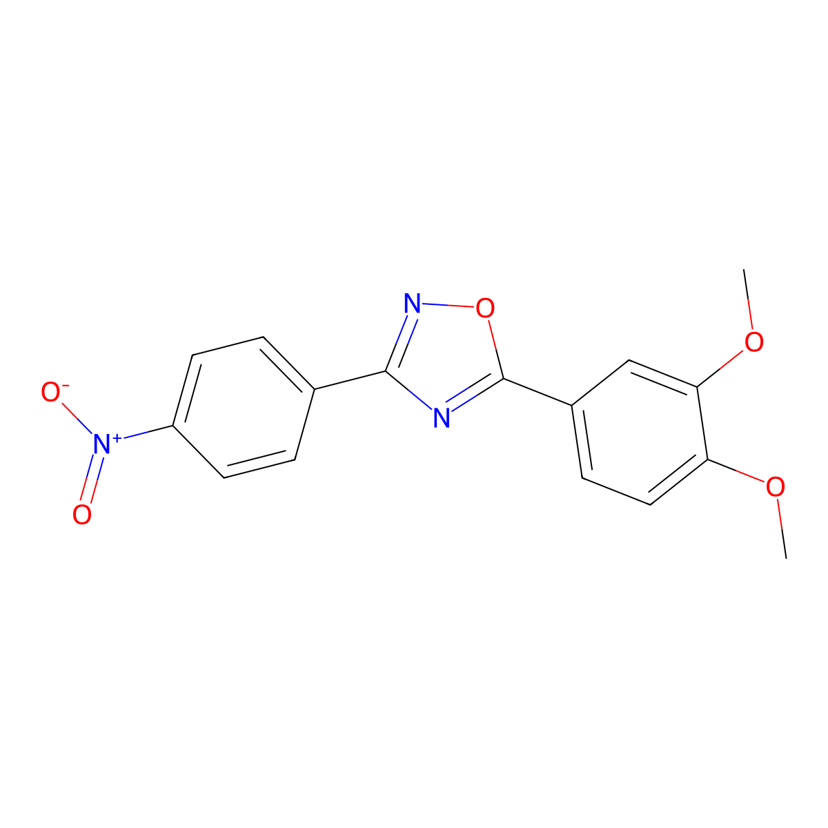 5-(3,4-Dimethoxyphenyl)-3-(4-nitrophenyl)-1,2,4-oxadiazole molecular structure, CAS 313233-85-1