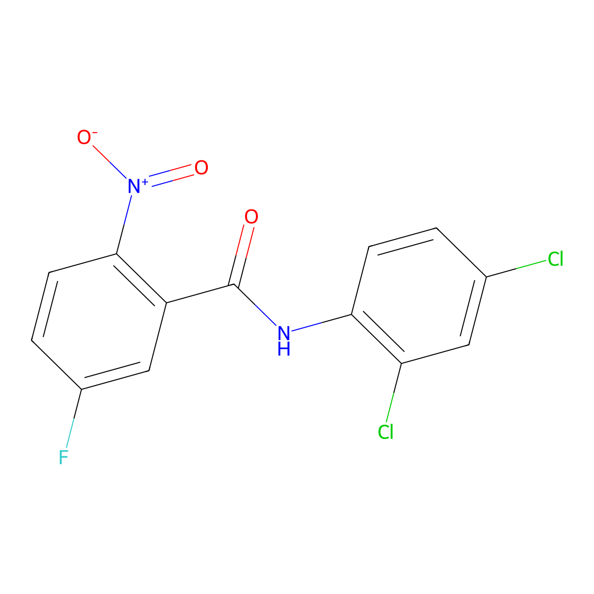 N-(2,4-dichlorophenyl)-5-fluoro-2-nitrobenzamide molecular structure, CAS 313233-92-0