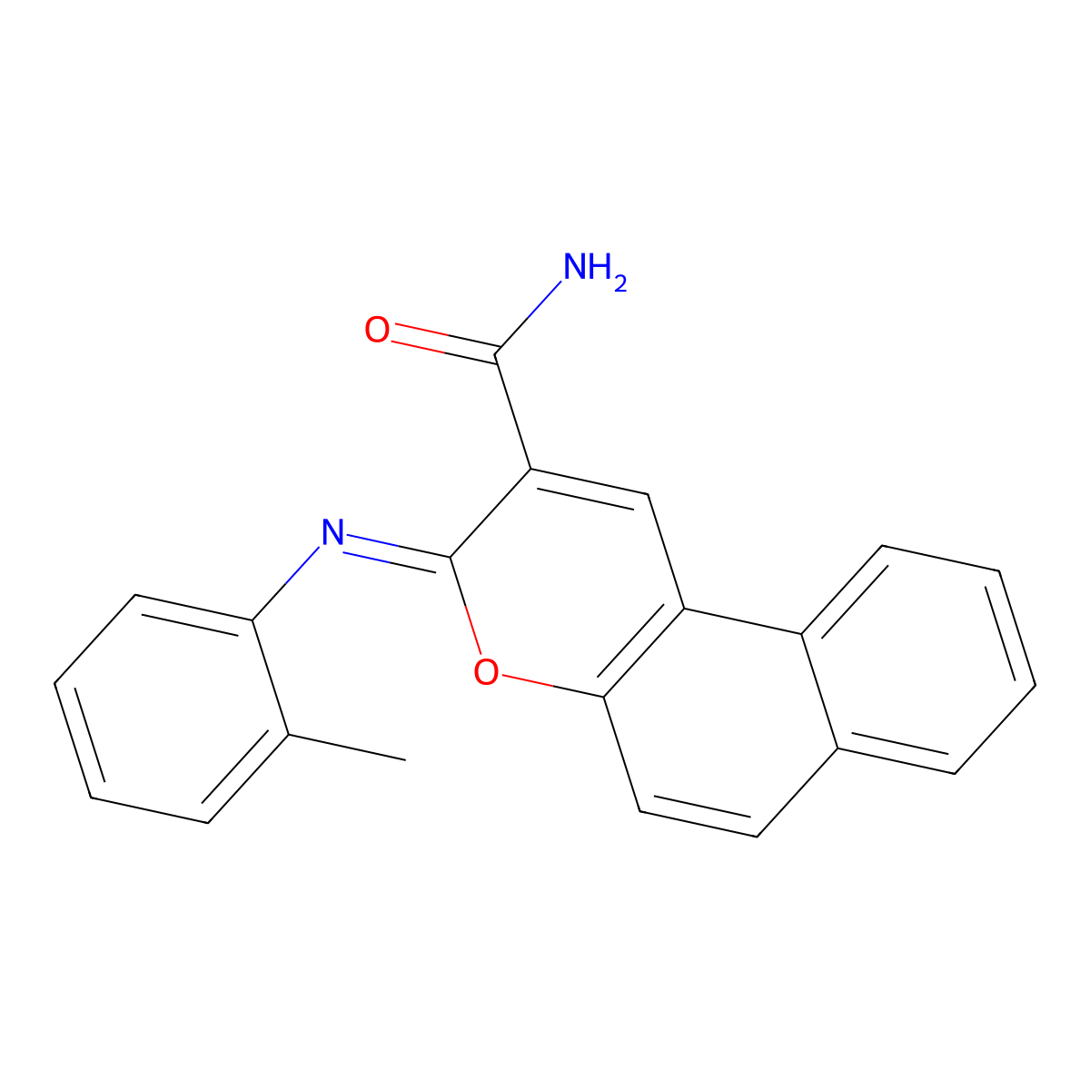 (3Z)-3-[(2-methylphenyl)imino]-3H-benzo[f]chromene-2-carboxamide molecular structure, CAS 313234-13-8