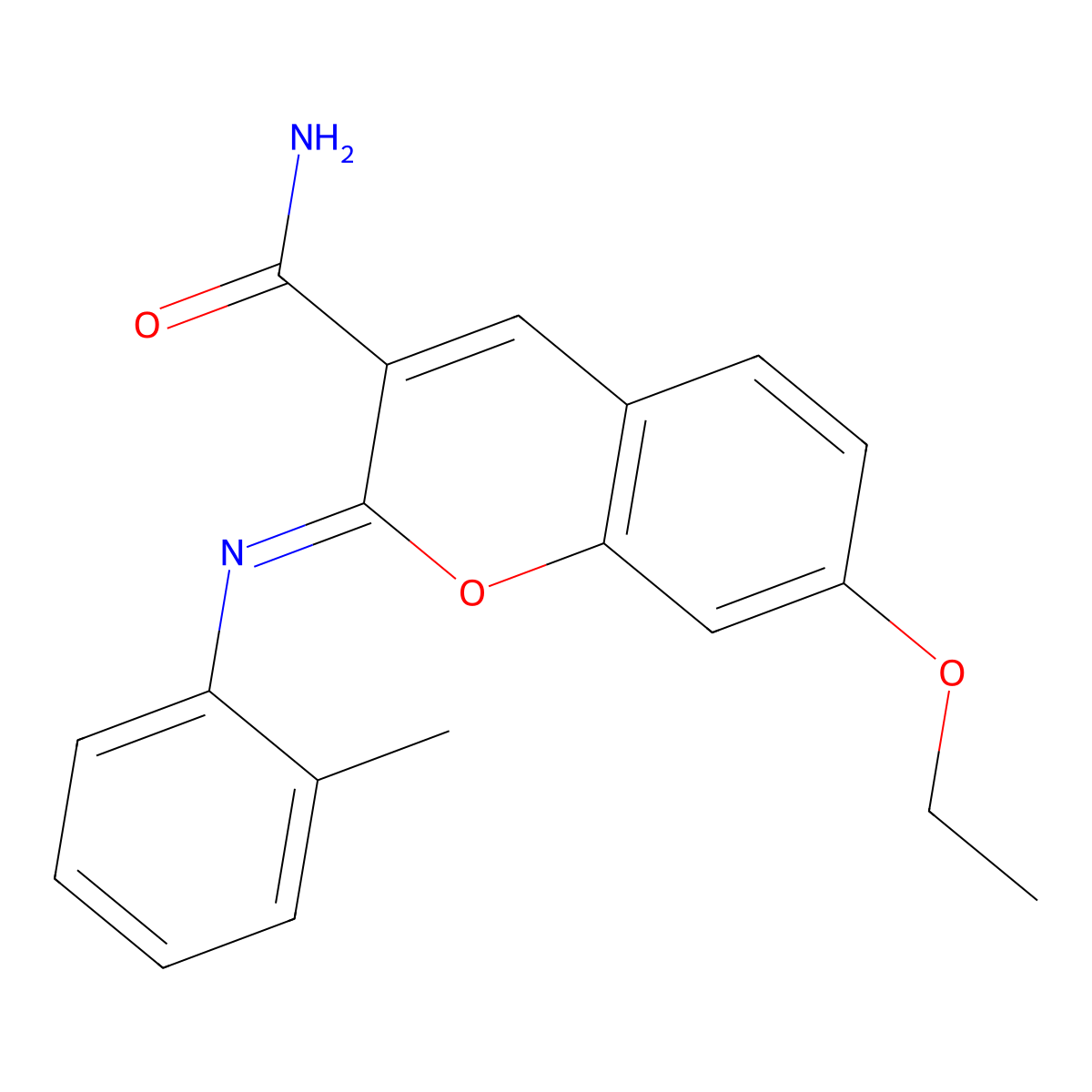 (2Z)-7-ethoxy-2-[(2-methylphenyl)imino]-2H-chromene-3-carboxamide molecular structure, CAS 313234-14-9