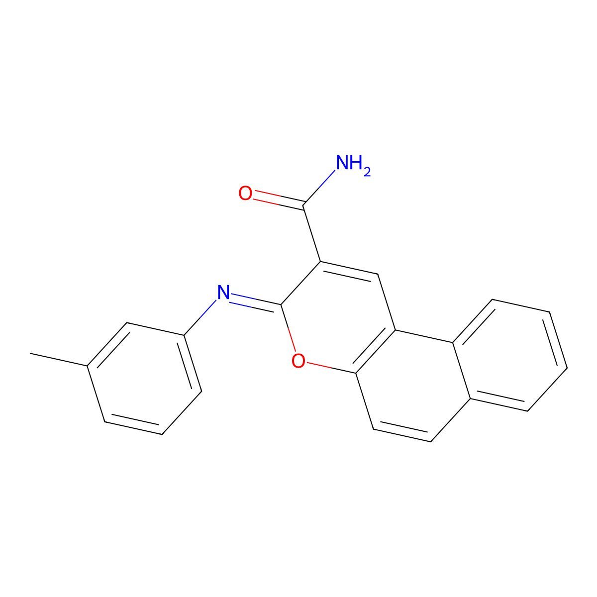 (3Z)-3-[(3-methylphenyl)imino]-3H-benzo[f]chromene-2-carboxamide molecular structure, CAS 313234-18-3