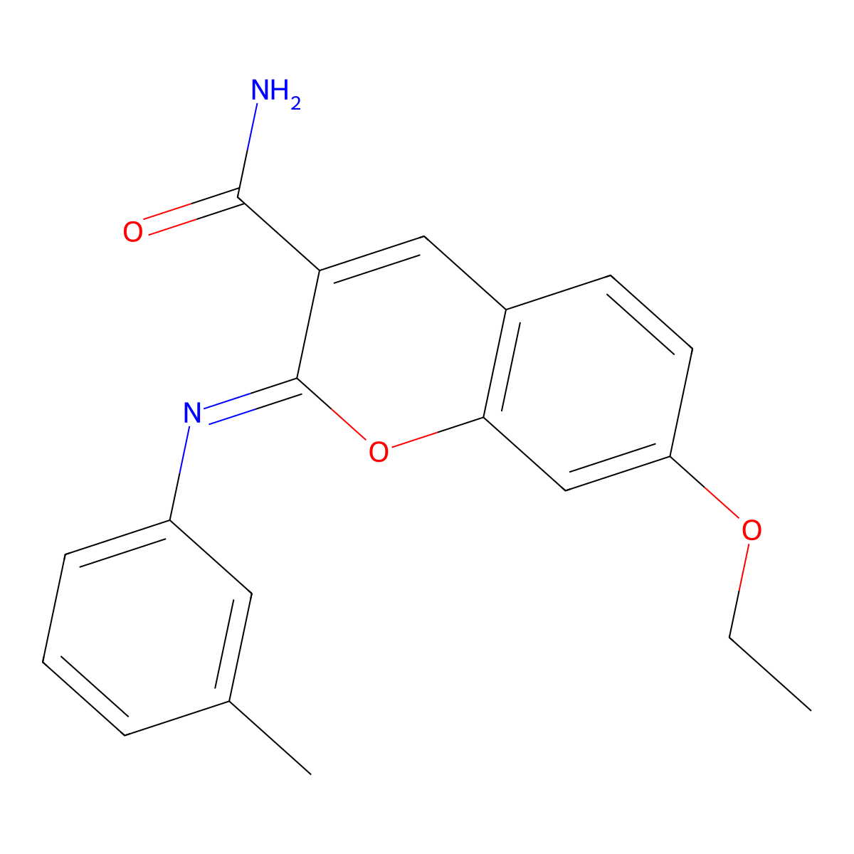 (2Z)-7-ethoxy-2-[(3-methylphenyl)imino]-2H-chromene-3-carboxamide molecular structure, CAS 313234-19-4