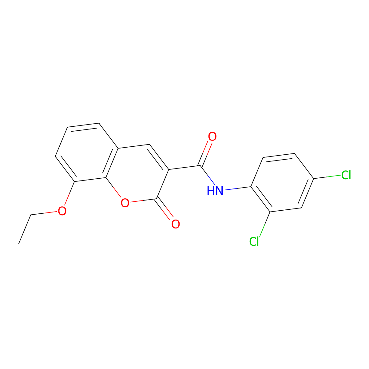 N-(2,4-dichlorophenyl)-8-ethoxy-2-oxo-2H-chromene-3-carboxamide molecular structure, CAS 313234-30-9