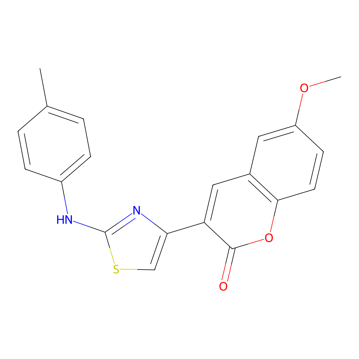 6-methoxy-3-{2-[(4-methylphenyl)amino]-1,3-thiazol-4-yl}-2H-chromen-2-one molecular structure, CAS 313234-33-2