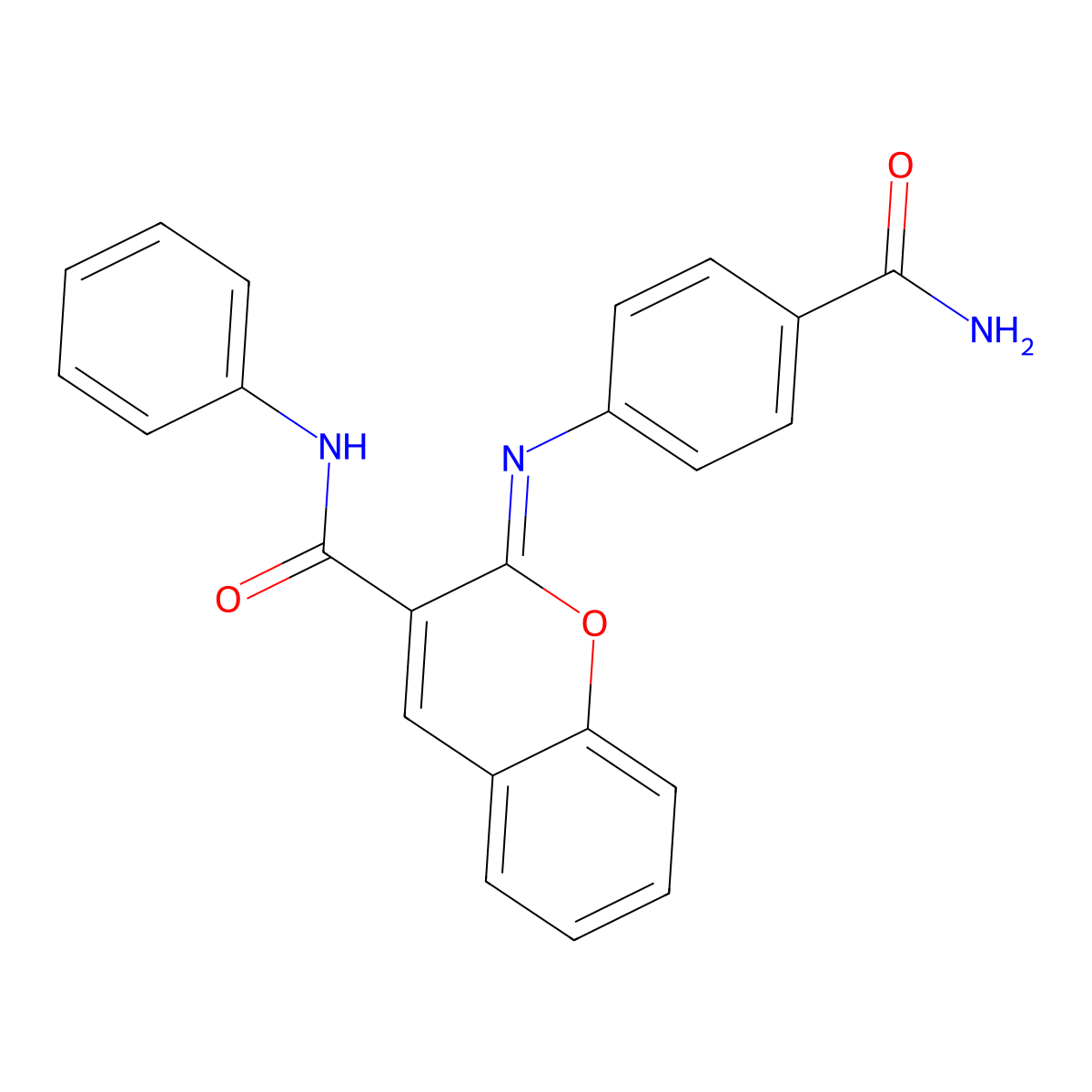 (2Z)-2-[(4-carbamoylphenyl)imino]-N-phenyl-2H-chromene-3-carboxamide molecular structure, CAS 313234-46-7