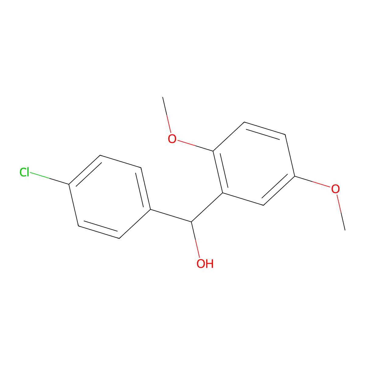 alpha-(4-Chlorophenyl)-2,5-dimethoxybenZenemethanol molecular structure, CAS 313234-58-1