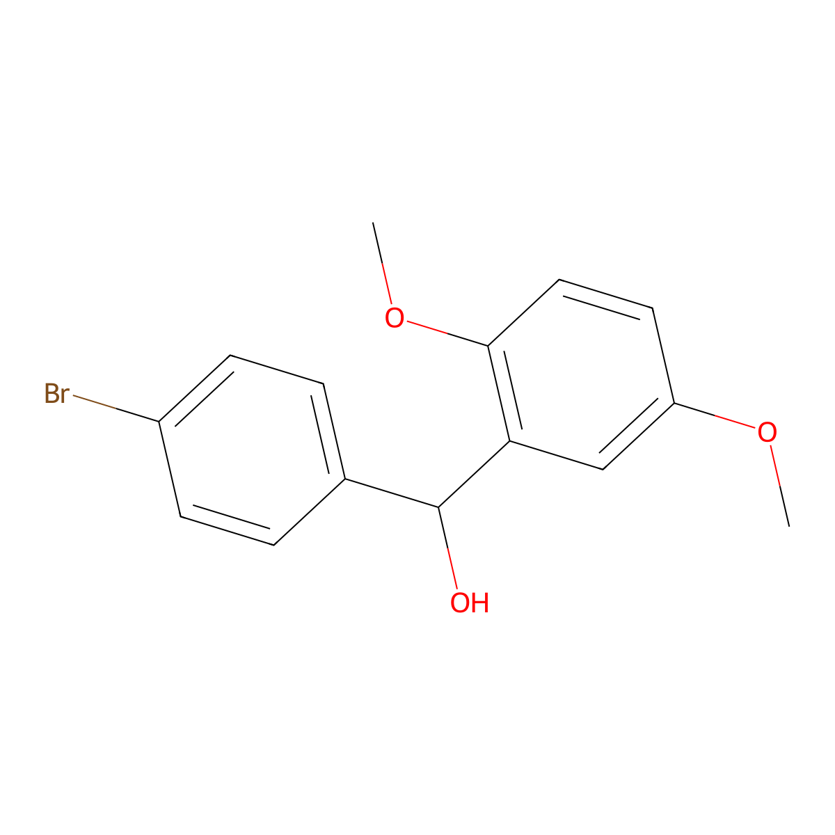 (4-Bromophenyl)(2,5-dimethoxyphenyl)methanol molecular structure, CAS 313234-59-2