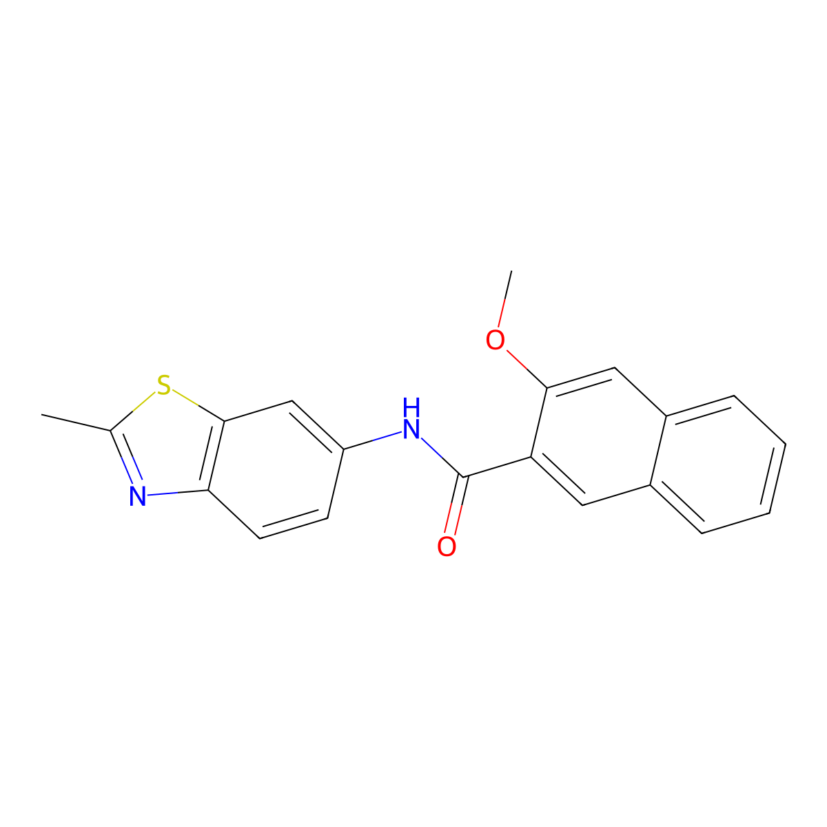 3-methoxy-N-(2-methyl-1,3-benzothiazol-6-yl)naphthalene-2-carboxamide molecular structure, CAS 313237-27-3