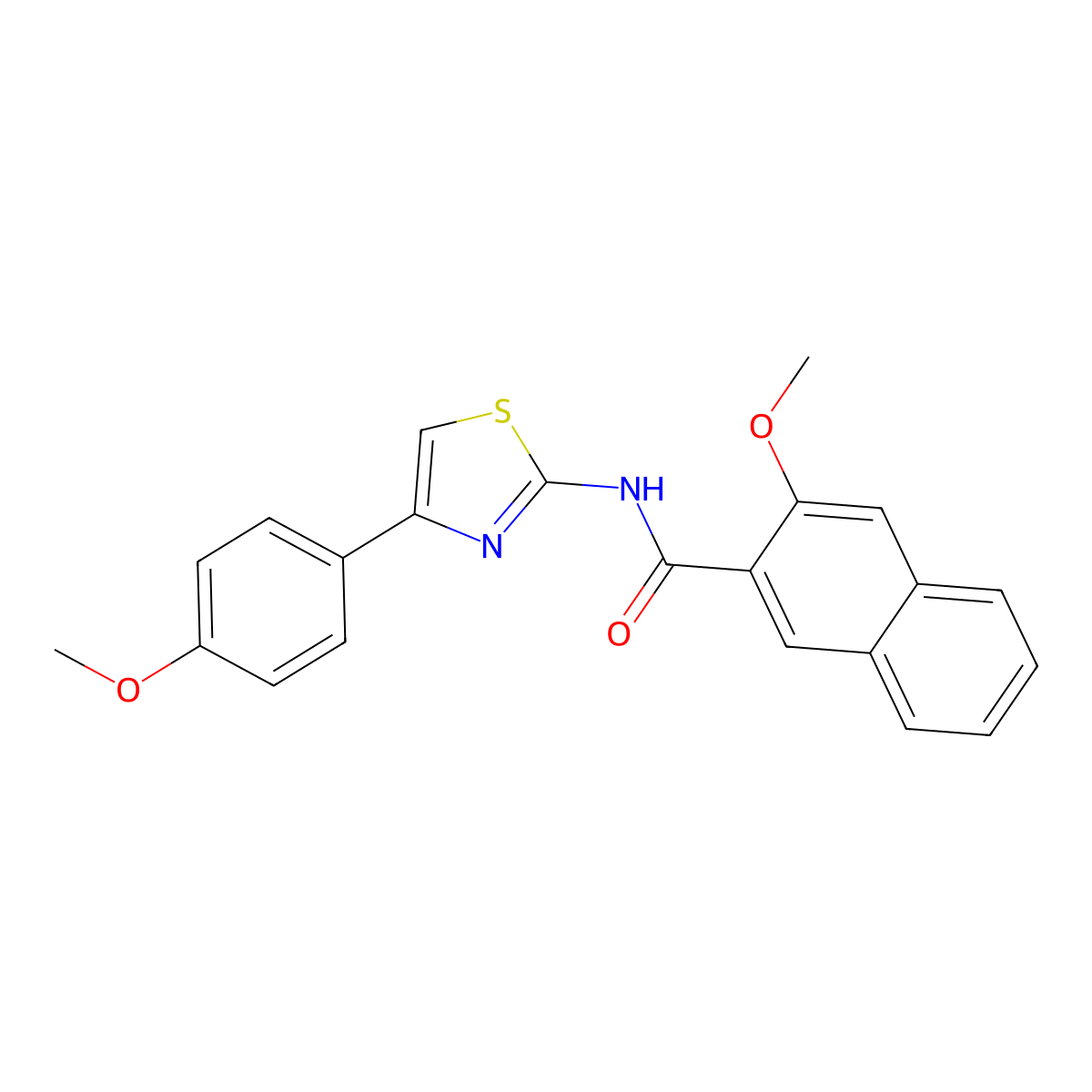 3-methoxy-N-[4-(4-methoxyphenyl)-1,3-thiazol-2-yl]naphthalene-2-carboxamide molecular structure, CAS 313237-28-4