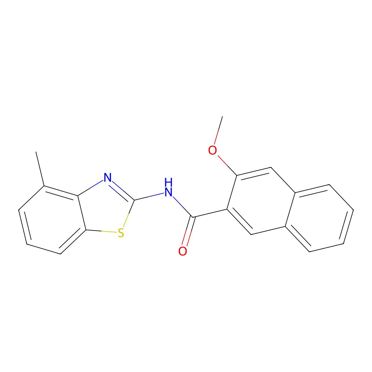 3-methoxy-N-(4-methyl-1,3-benzothiazol-2-yl)naphthalene-2-carboxamide molecular structure, CAS 313237-30-8