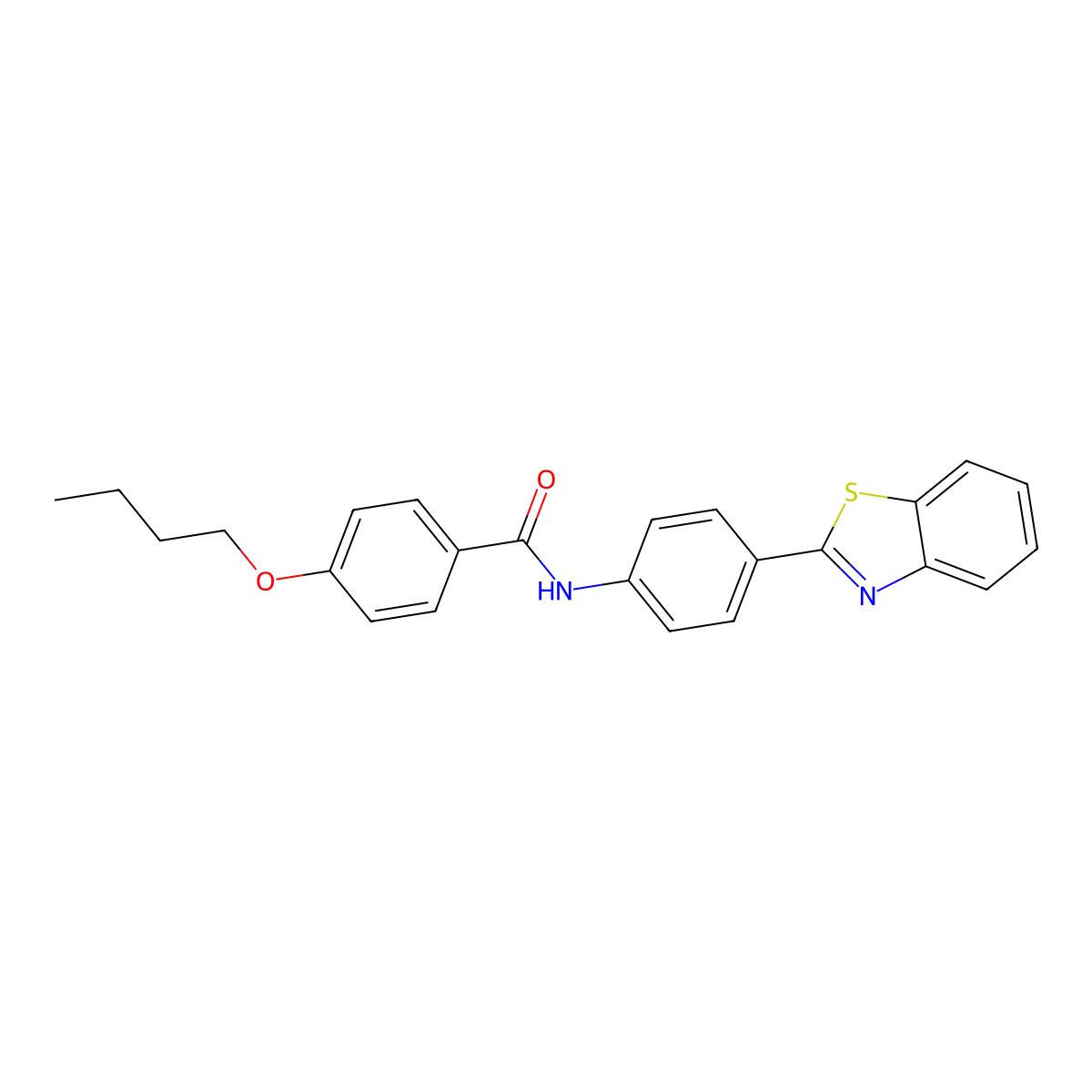 N-[4-(1,3-benzothiazol-2-yl)phenyl]-4-butoxybenzamide molecular structure, CAS 313237-36-4
