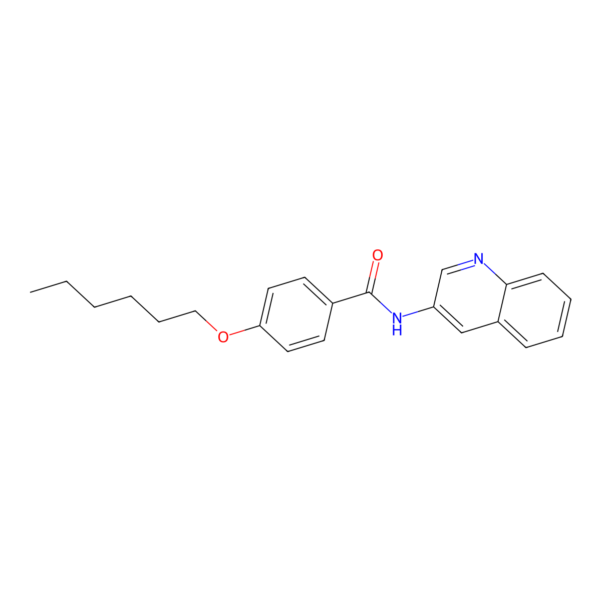 4-(hexyloxy)-N-(quinolin-3-yl)benzamide molecular structure, CAS 313237-77-3