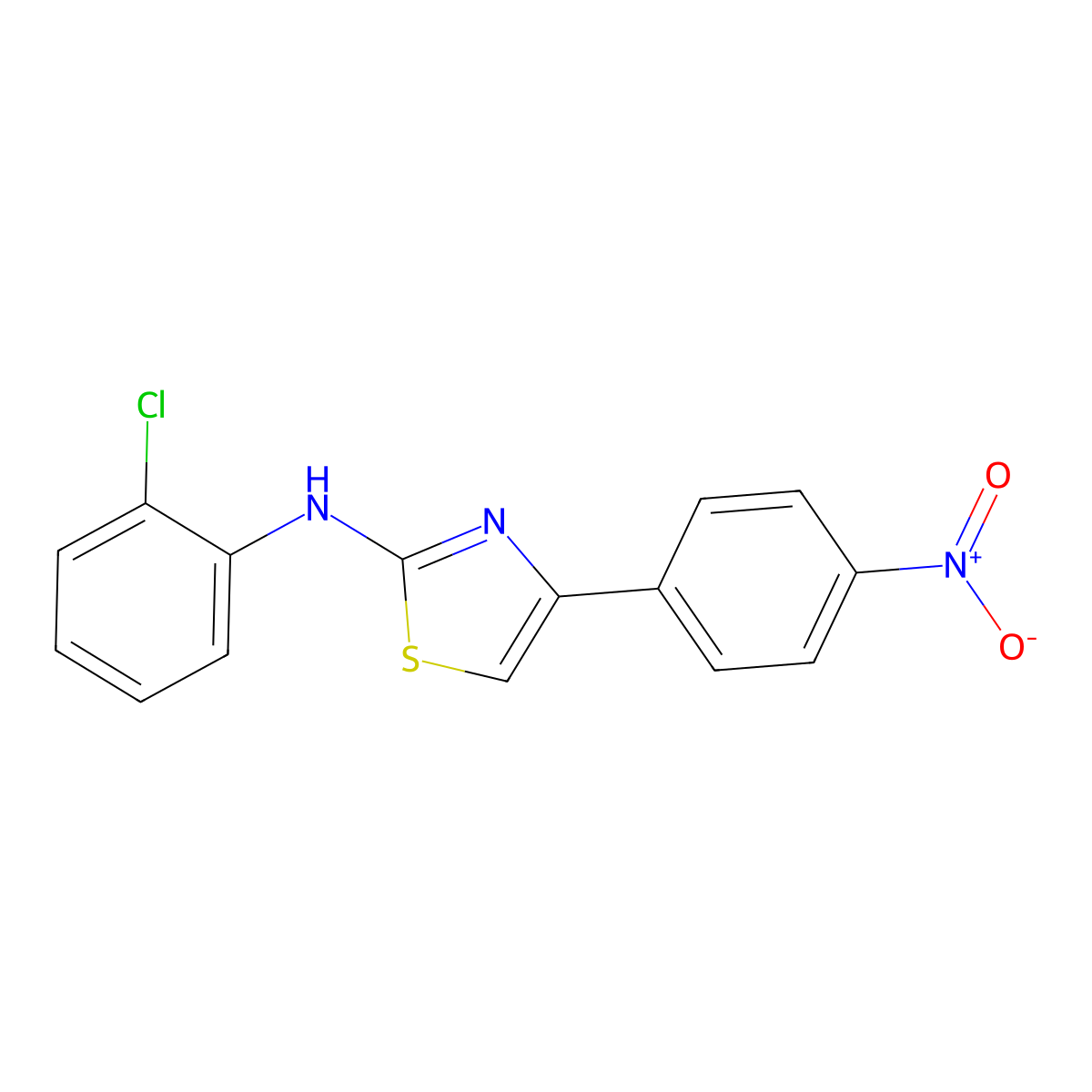 N-(2-chlorophenyl)-4-(4-nitrophenyl)-1,3-thiazol-2-amine molecular structure, CAS 313237-86-4