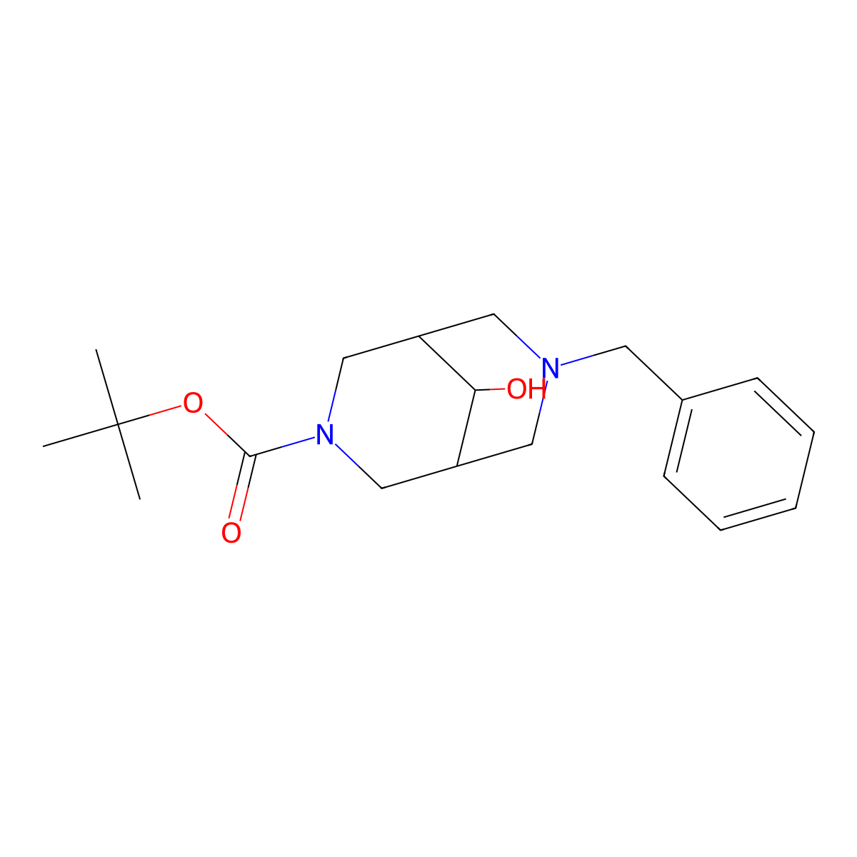 Tert-butyl 7-benzyl-9-hydroxy-3,7-diazabicyclo[3.3.1]nonane-3-carboxylate molecular structure, CAS 313238-51-6