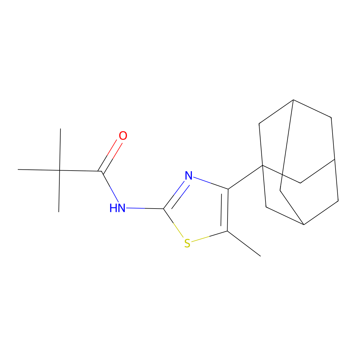 N-[4-(1-adamantyl)-5-methyl-1,3-thiazol-2-yl]-2,2-dimethylpropanamide molecular structure, CAS 313238-96-9