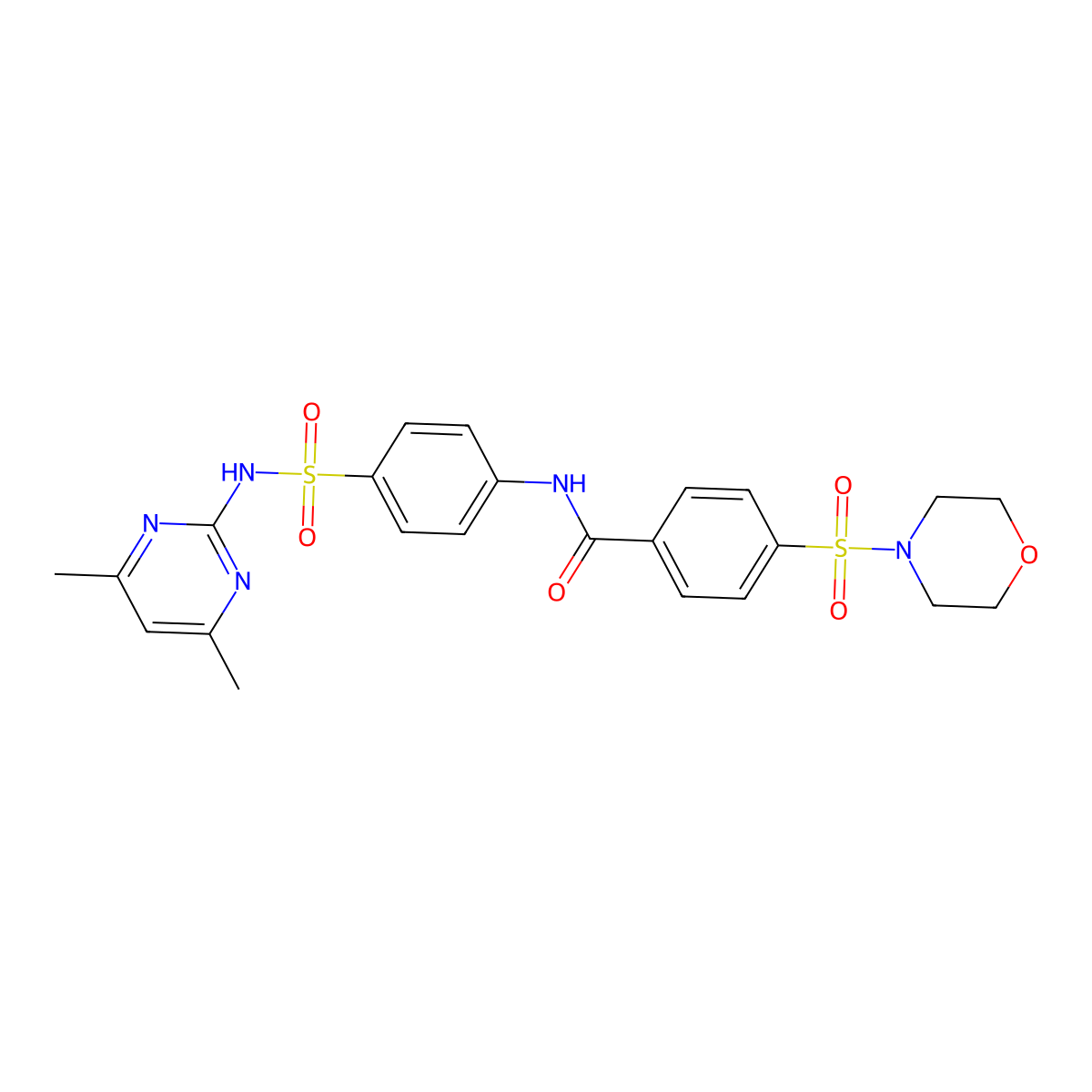 N-(4-{[(4,6-dimethyl-2-pyrimidinyl)amino]sulfonyl}phenyl)-4-(4-morpholinylsulfonyl)benzamide molecular structure, CAS 313238-97-0