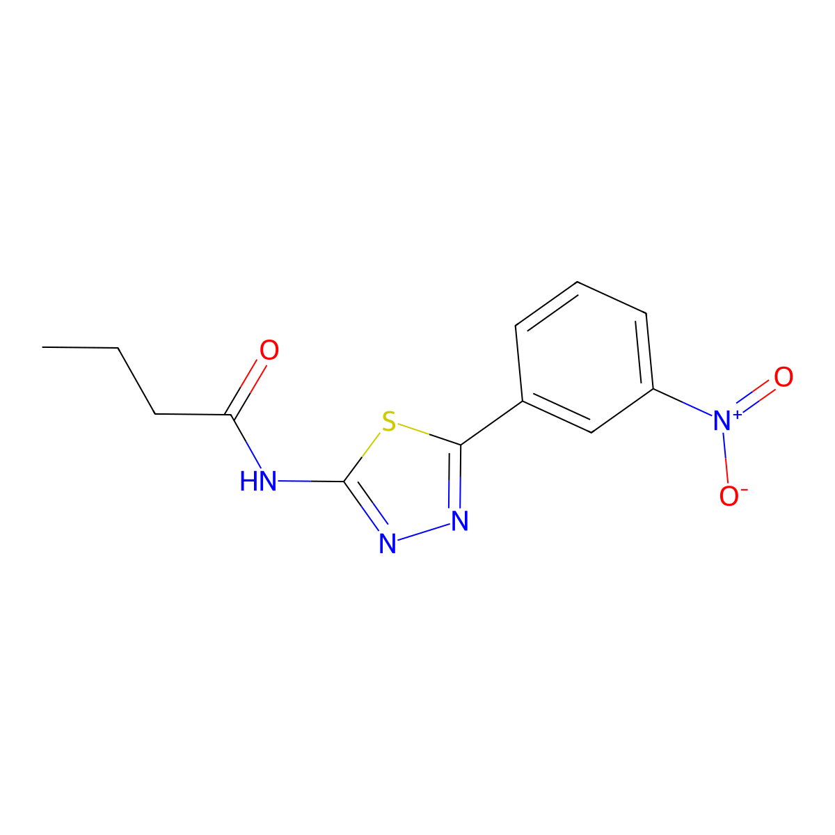 N-[5-(3-nitrophenyl)-1,3,4-thiadiazol-2-yl]butanamide molecular structure, CAS 313239-26-8