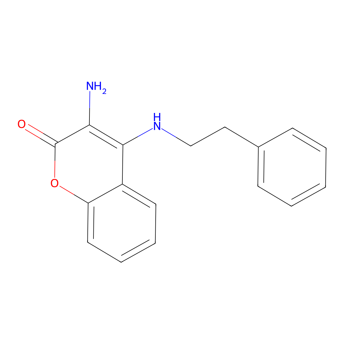 3-amino-4-[(2-phenylethyl)amino]-2H-chromen-2-one molecular structure, CAS 313239-75-7