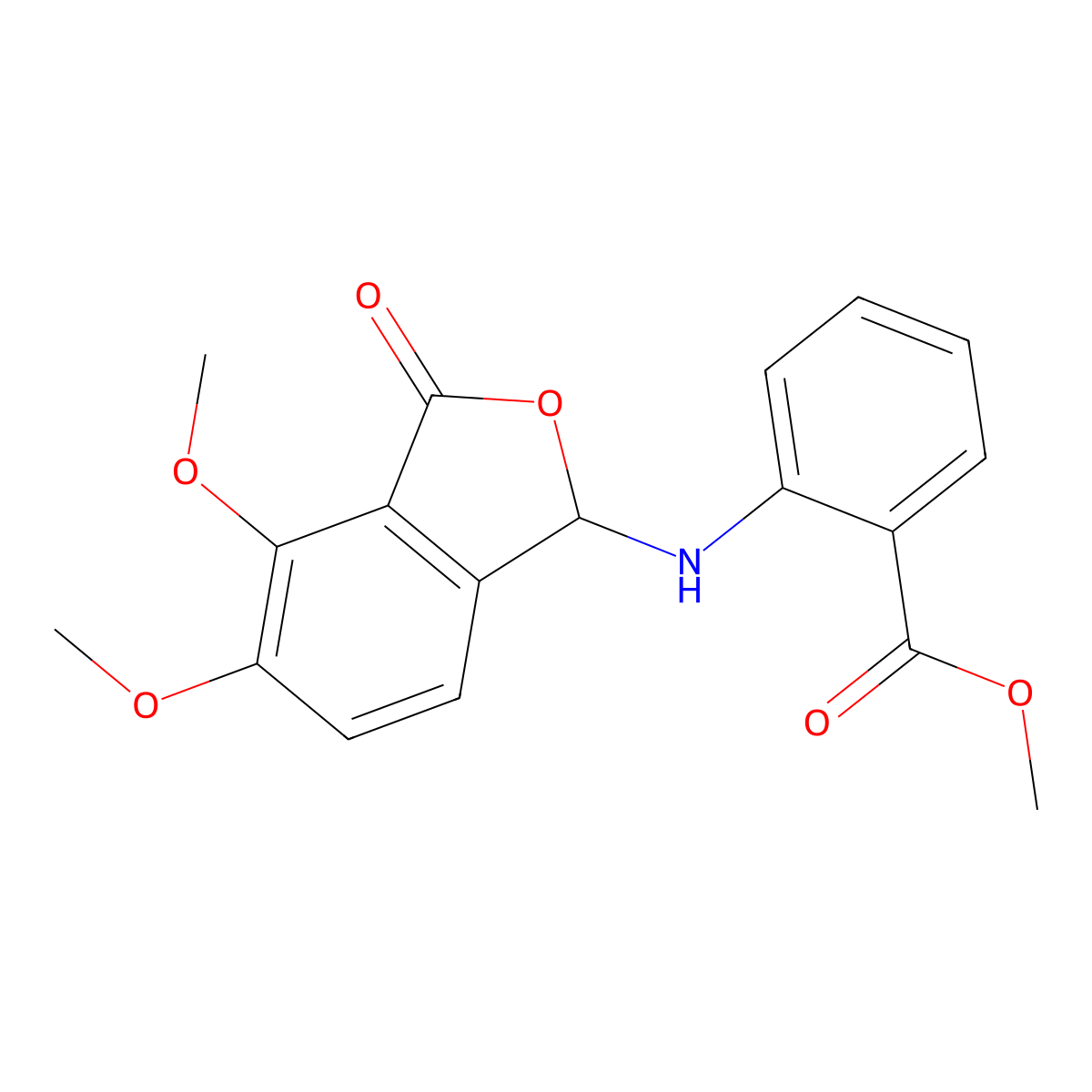 Methyl 2-[(4,5-dimethoxy-3-oxo-1,3-dihydro-2-benzofuran-1-yl)amino]benzoate molecular structure, CAS 313240-04-9