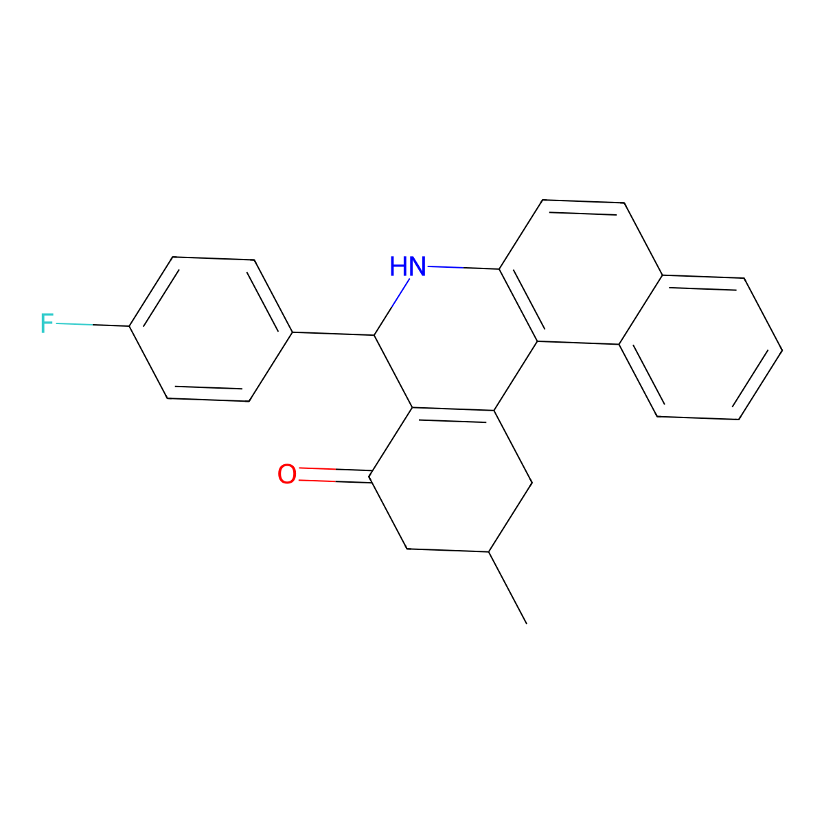 5-(4-fluorophenyl)-2-methyl-2,3,5,6-tetrahydrobenzo[a]phenanthridin-4(1H)-one molecular structure, CAS 313240-23-2