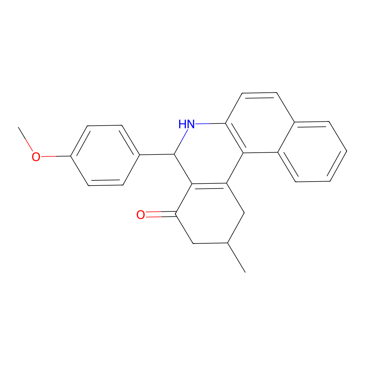 5-(4-methoxyphenyl)-2-methyl-2,3,5,6-tetrahydrobenzo[a]phenanthridin-4(1H)-one molecular structure, CAS 313240-24-3