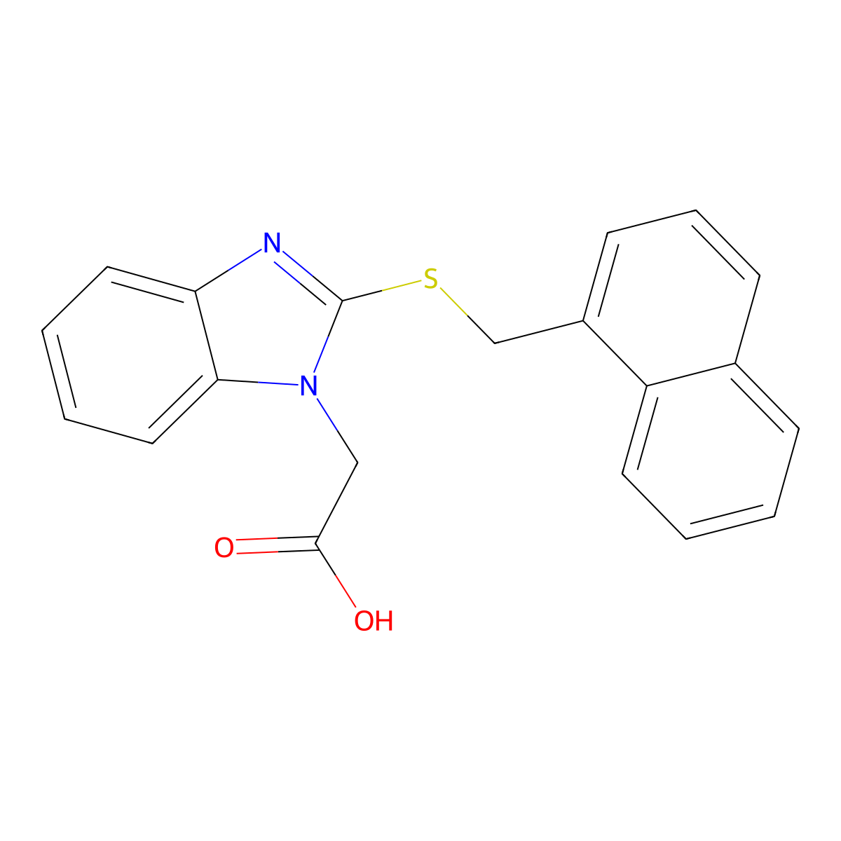 2-[2-(Naphthylmethylthio)benzimidazolyl]acetic acid molecular structure, CAS 313240-25-4
